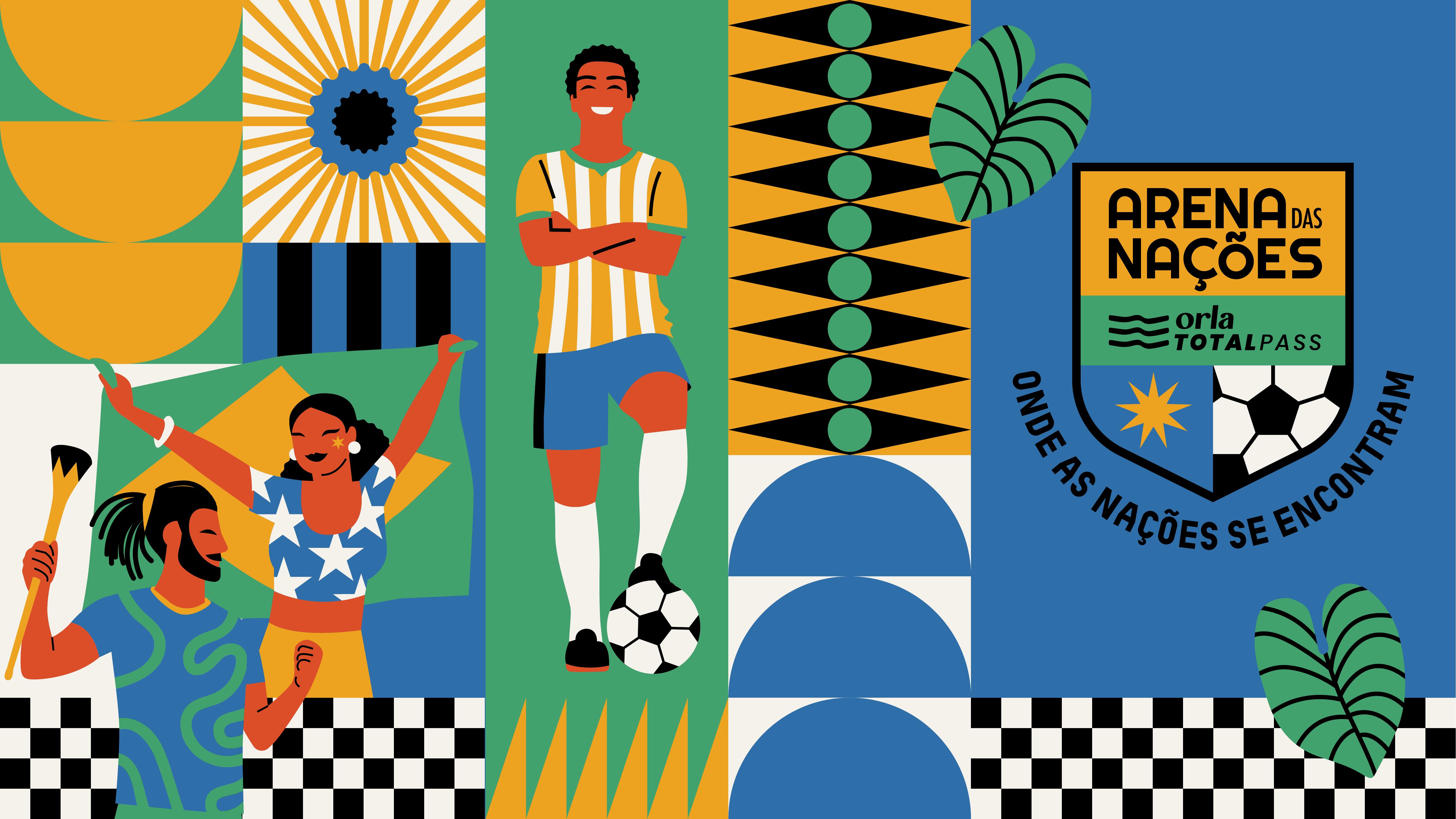 Painel ilustrado Arena das Nações